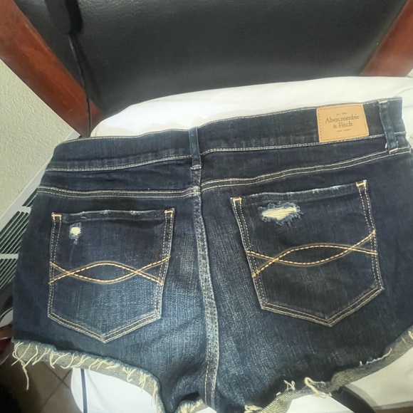 NEW Abercrombie & Fitch Blue Jean Shorts Distressed Cut-Off - Picture 6 of 8